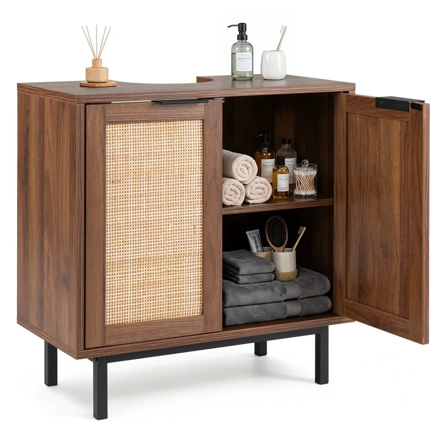 Bathroom Vanity Cabinet Rattan Doors U Cutout