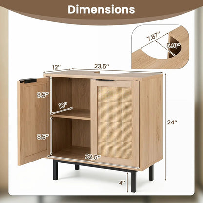 Bathroom Vanity Cabinet Rattan Doors U Cutout