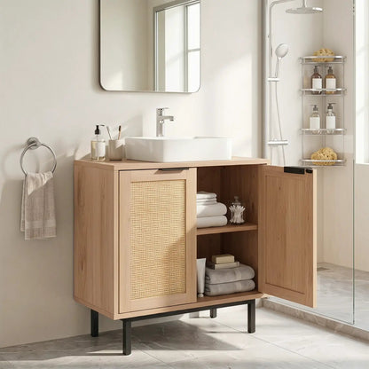 Bathroom Vanity Cabinet Rattan Doors U Cutout