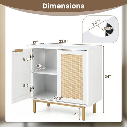Bathroom Vanity Cabinet Rattan Doors U Cutout