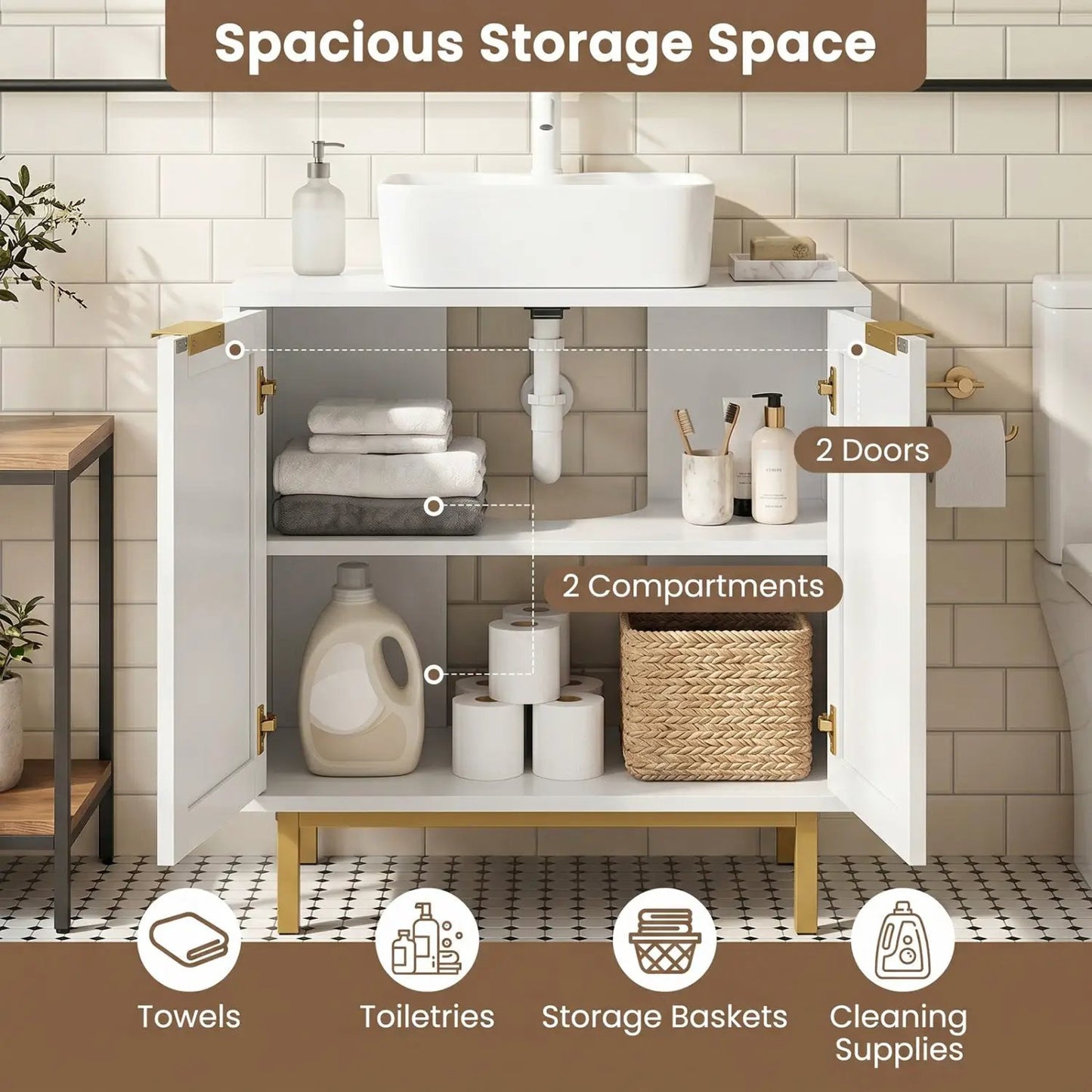 Bathroom Vanity Cabinet Rattan Doors U Cutout