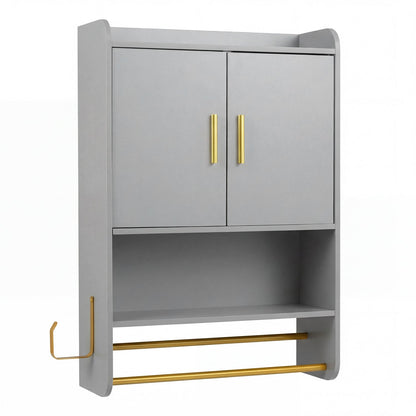Bathroom Wall Cabinet and Towel Bars Wall Mounted