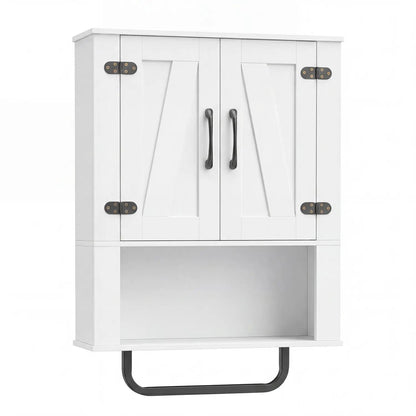 Bathroom Wall Cabinet With Barn Doors Towel Bar