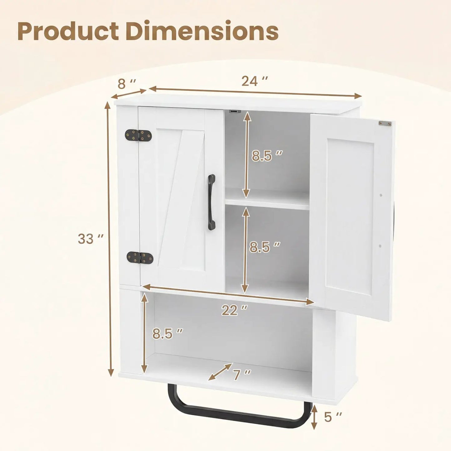 Bathroom Wall Cabinet With Barn Doors Towel Bar