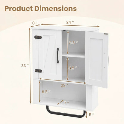 Bathroom Wall Cabinet With Barn Doors Towel Bar