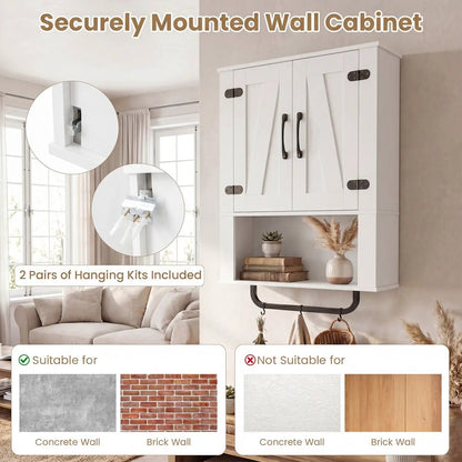 Bathroom Wall Cabinet With Barn Doors Towel Bar