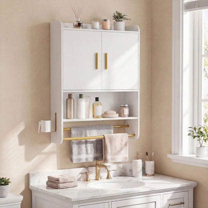 Wall Mounted Bathroom Cabinet with Towel Bars