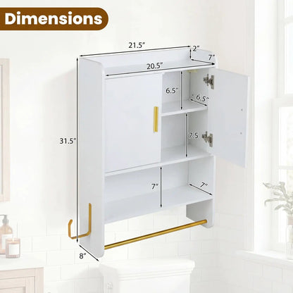 Wall Mounted Bathroom Cabinet with Towel Bars