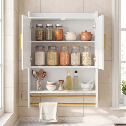Wall Mounted Bathroom Cabinet with Towel Bars