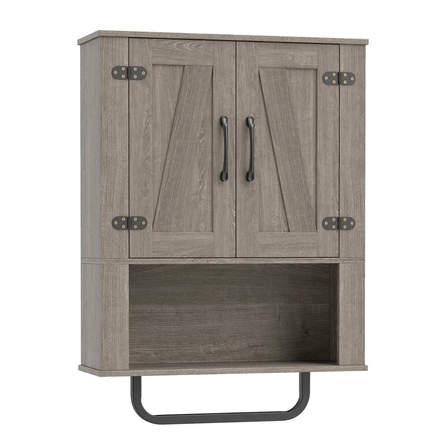 Bathroom Wall Cabinet With Barn Doors Towel Bar