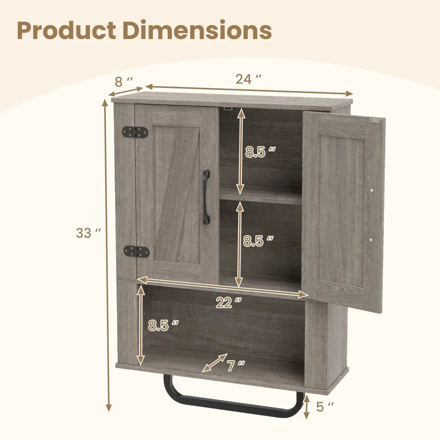 Bathroom Wall Cabinet With Barn Doors Towel Bar