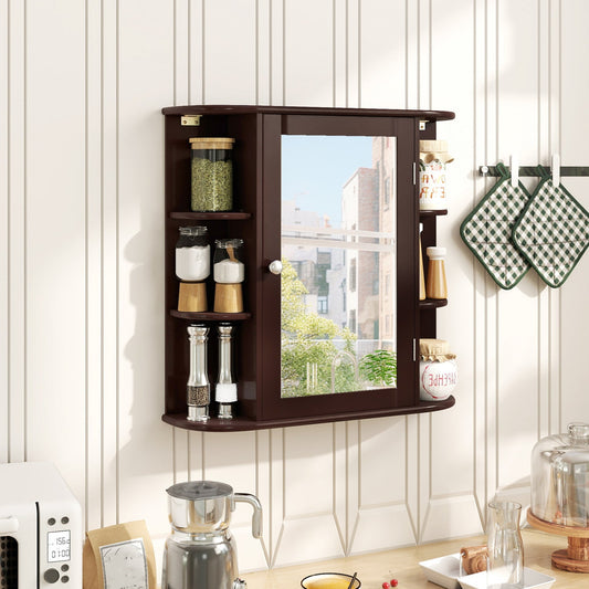 DirectDeals bathroom wall cabinet with mirror door, dark brown finish and adjustable shelves on Tampa Home & Garden Store