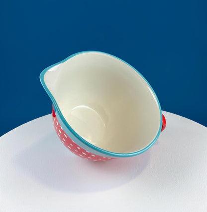 Batter Bowl Mixing Bowl - Red White Blue Dotted Overside Cup - Tampa Home & Garden Store