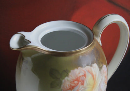 Bavarian Coffee Pot by Schwartzburg with Yellow Roses on Green Background - Tampa Home & Garden Store
