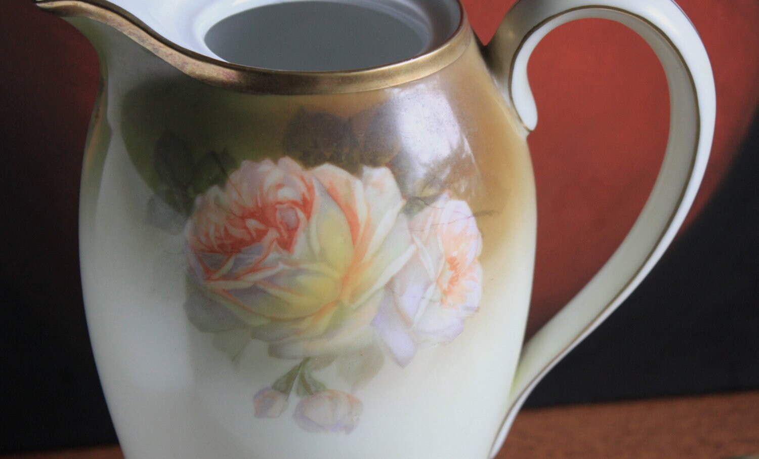 Bavarian Coffee Pot by Schwartzburg with Yellow Roses on Green Background - Tampa Home & Garden Store