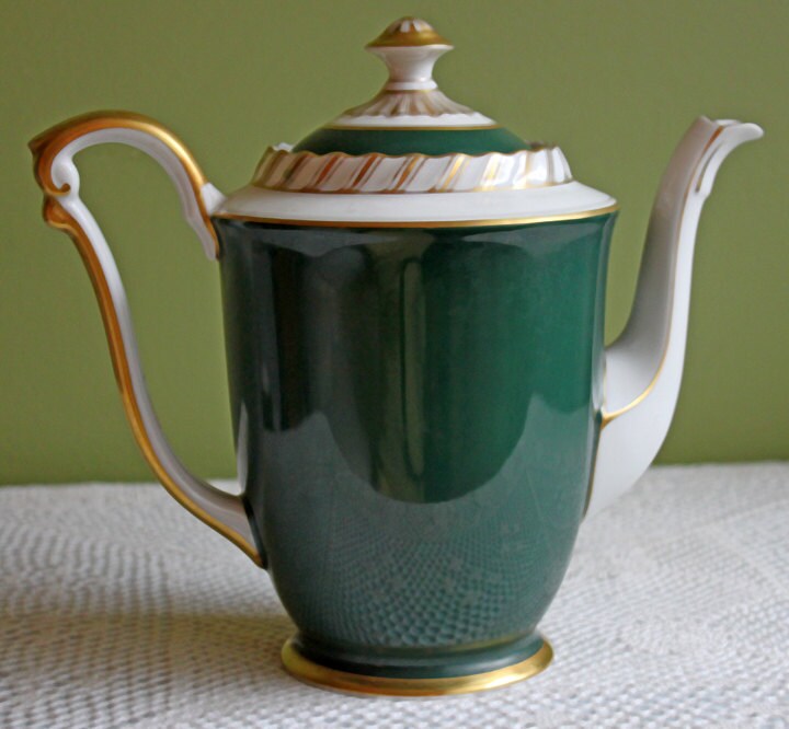 Bavarian Coffee Pot by Schwartzburg with Yellow Roses on Green Background - Tampa Home & Garden Store