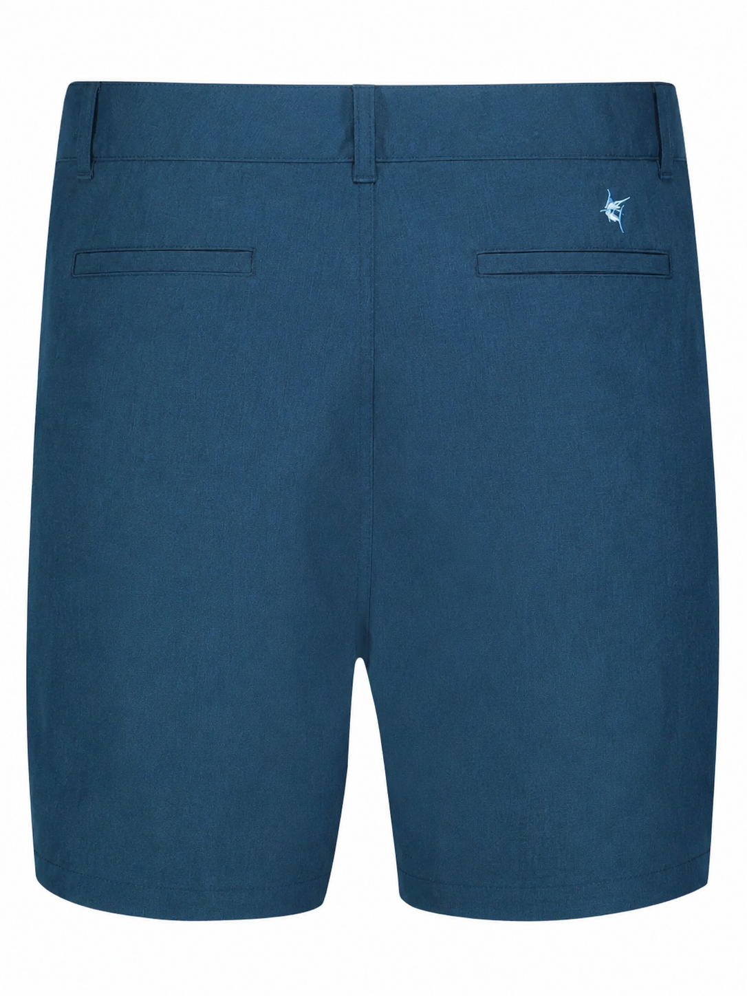 Bayport Lightweight Shorts in teal blue with back welt pockets, White Water Life logo on Tampa Home & Garden Store