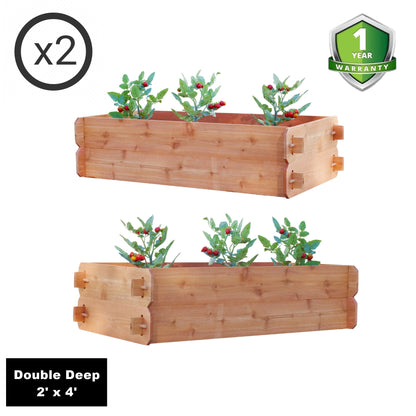 Timberlane Gardens Easy Raised Bed Kit, set of 2, double deep cedar, 2' W x 4' L mortise & tenon on Tampa Home & Garden Store