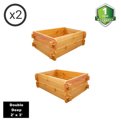 Timberlane Gardens raised garden bed kit set of 2, double-deep cedar, mortise & tenon 2' x 3' on Tampa Home & Garden Store