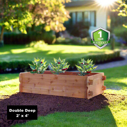 Timberlane Gardens cedar raised garden bed kit double deep 2' x 4' planter on Tampa Home & Garden Store
