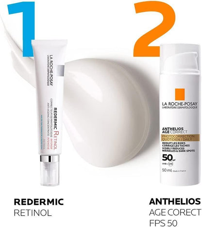 Redermic Retinol face cream and Anthelios SPF 50 sunscreen on white background on Tampa Home & Garden Store
