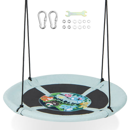 40 Inches Saucer Tree Swing with Adjustable Hanging Ropes and 900D Oxford Fabric