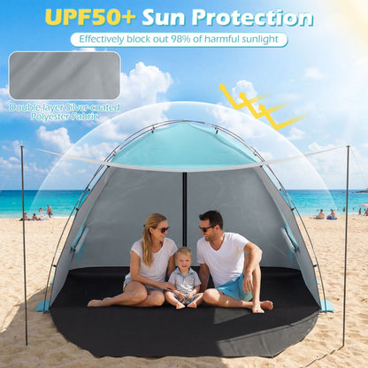 Beach Tent Sun Shelter with Canopy and Floor
