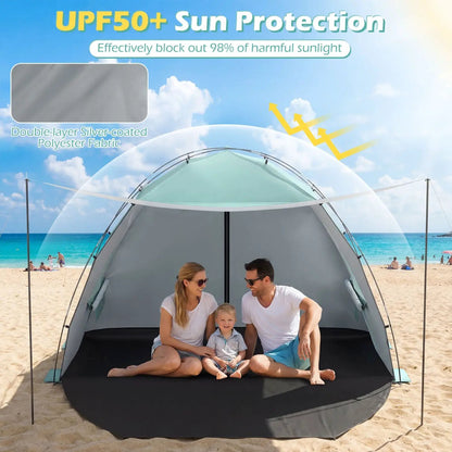 Beach Tent Sun Shelter with Canopy and Floor
