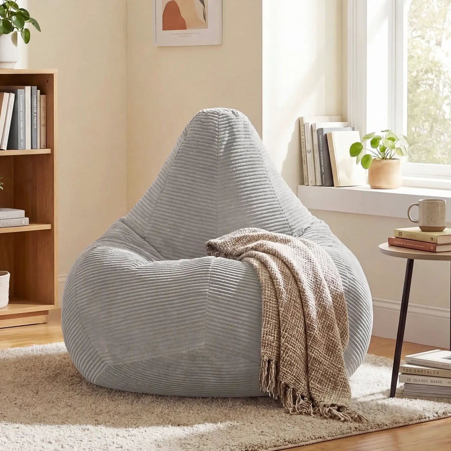 Bean Bag Chair for Adults with Corduroy Cover