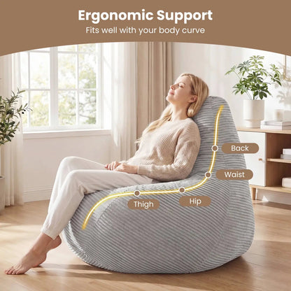 Bean Bag Chair for Adults with Corduroy Cover