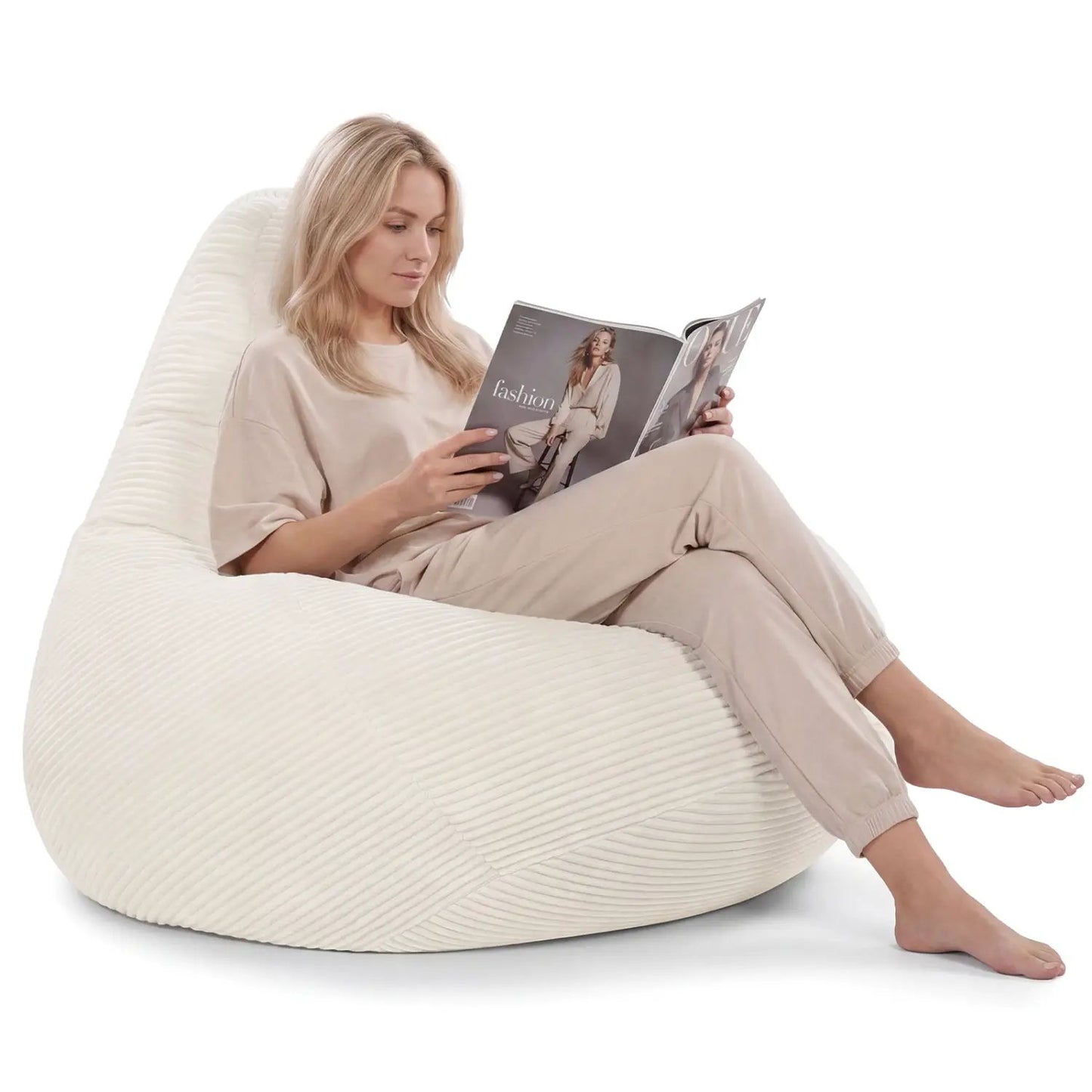 Bean Bag Chair for Adults with Corduroy Cover