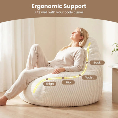 Bean Bag Chair for Adults with Corduroy Cover
