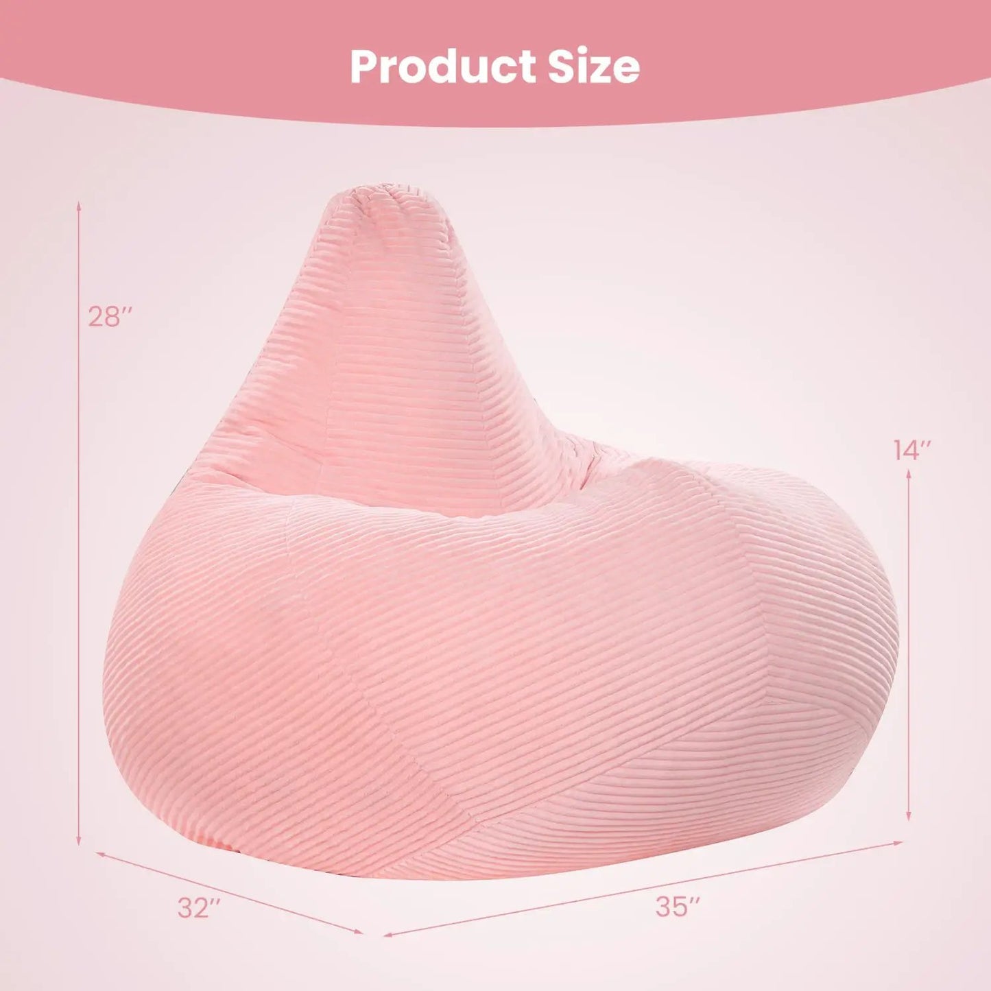 Bean Bag Chair for Adults with Corduroy Cover