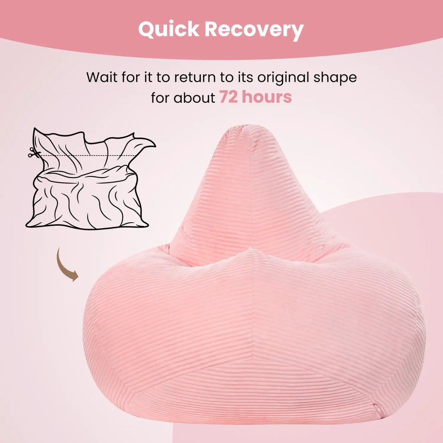 Bean Bag Chair for Adults with Corduroy Cover
