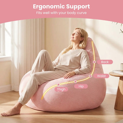 Bean Bag Chair for Adults with Corduroy Cover