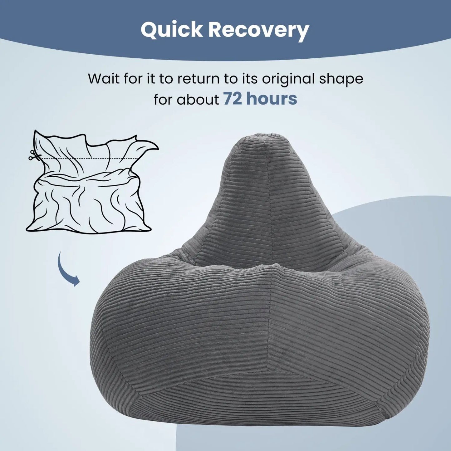 Bean Bag Chair for Adults with Corduroy Cover