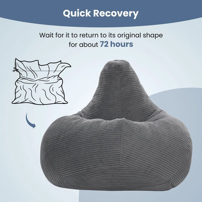 Bean Bag Chair for Adults with Corduroy Cover