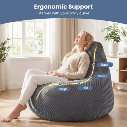 Bean Bag Chair for Adults with Corduroy Cover