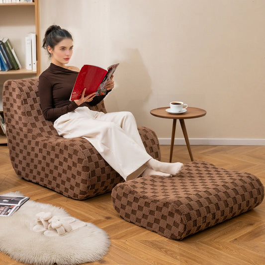 Bean Bag Chair with Ottoman and High Elasticity Sponge - Tampa Home & Garden Store
