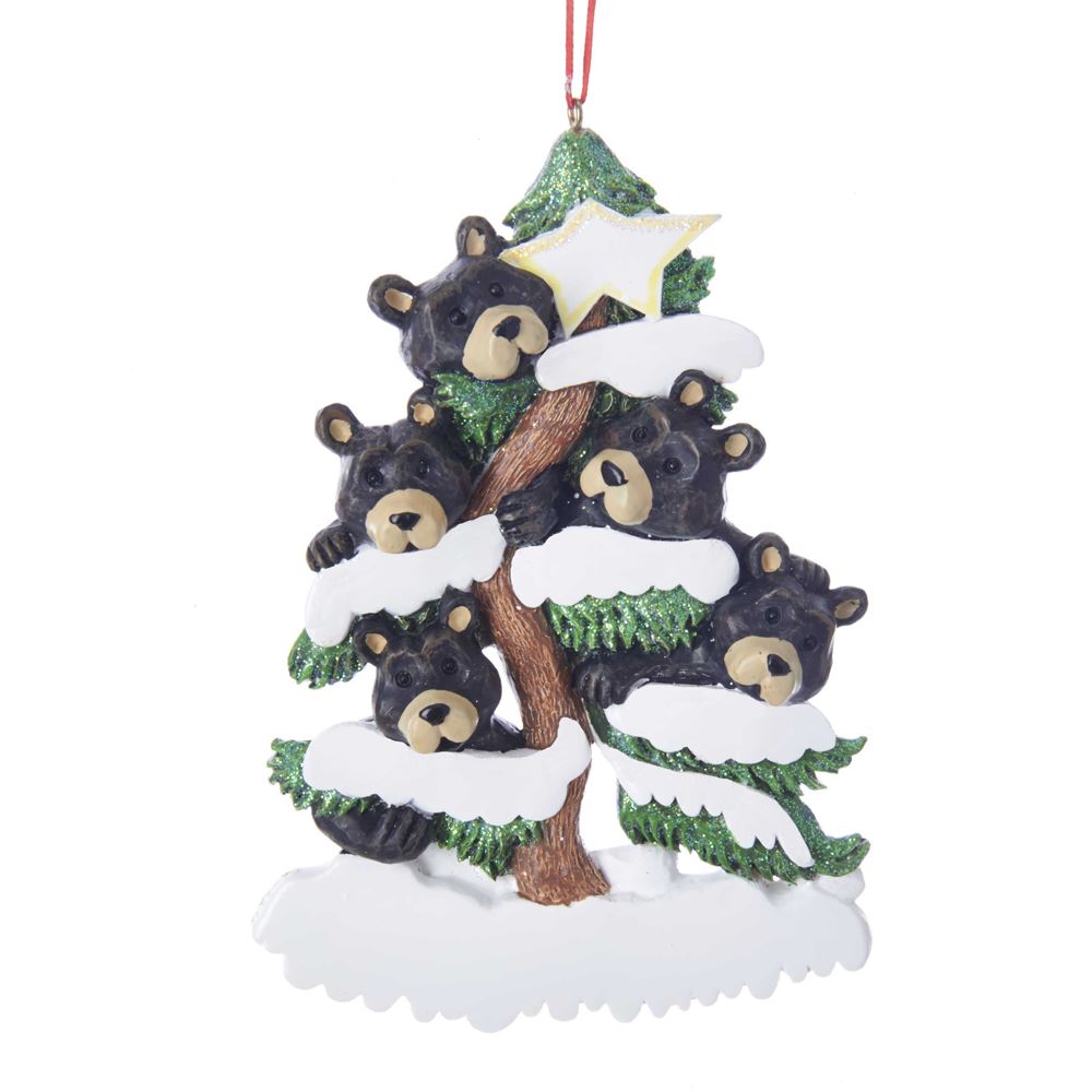 Bear Family on Tree Ornament - Family of 5 - Tampa Home & Garden Store