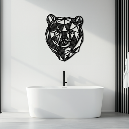 Bear Metal Wall Art - Wild Animal Steel Silhouette for Nature-Inspired Decor- KAF475 - Tampa Home & Garden Store