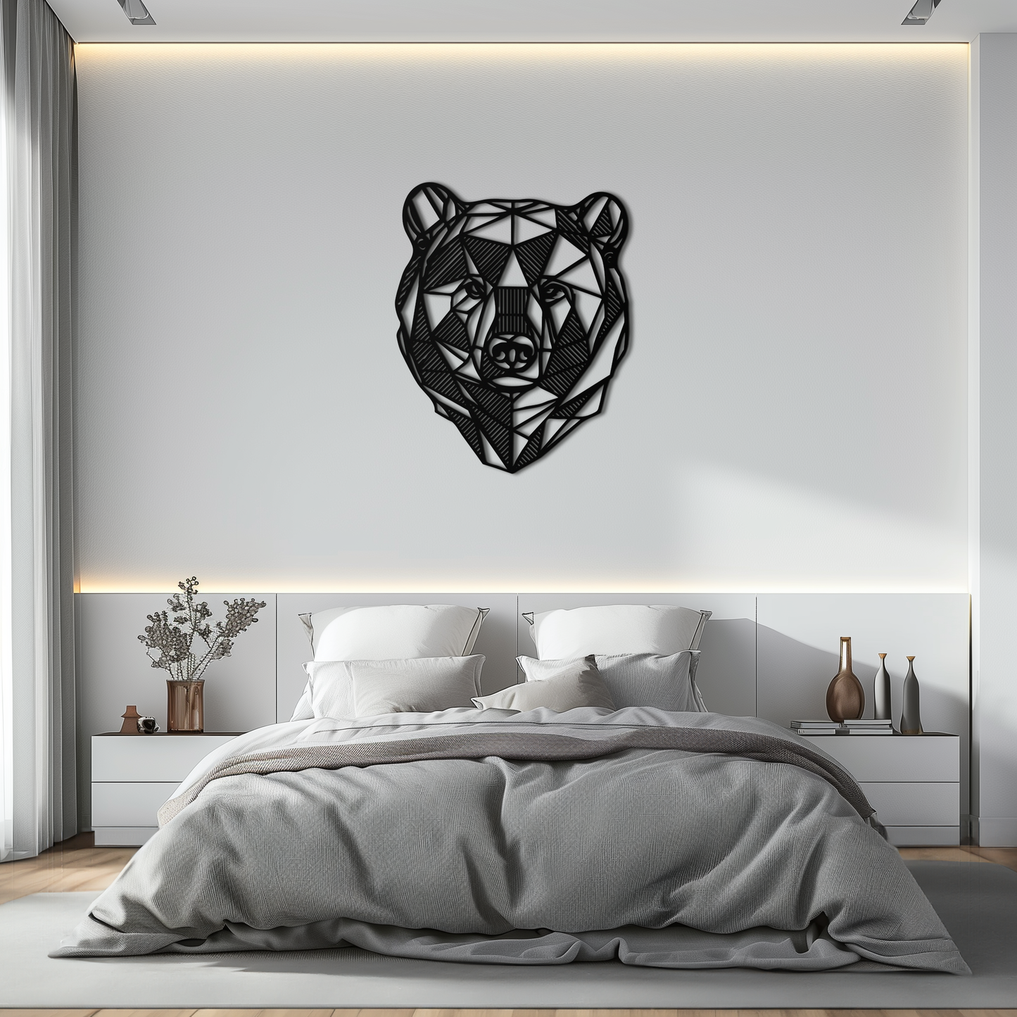 Bear Metal Wall Art - Wild Animal Steel Silhouette for Nature-Inspired Decor- KAF475 - Tampa Home & Garden Store