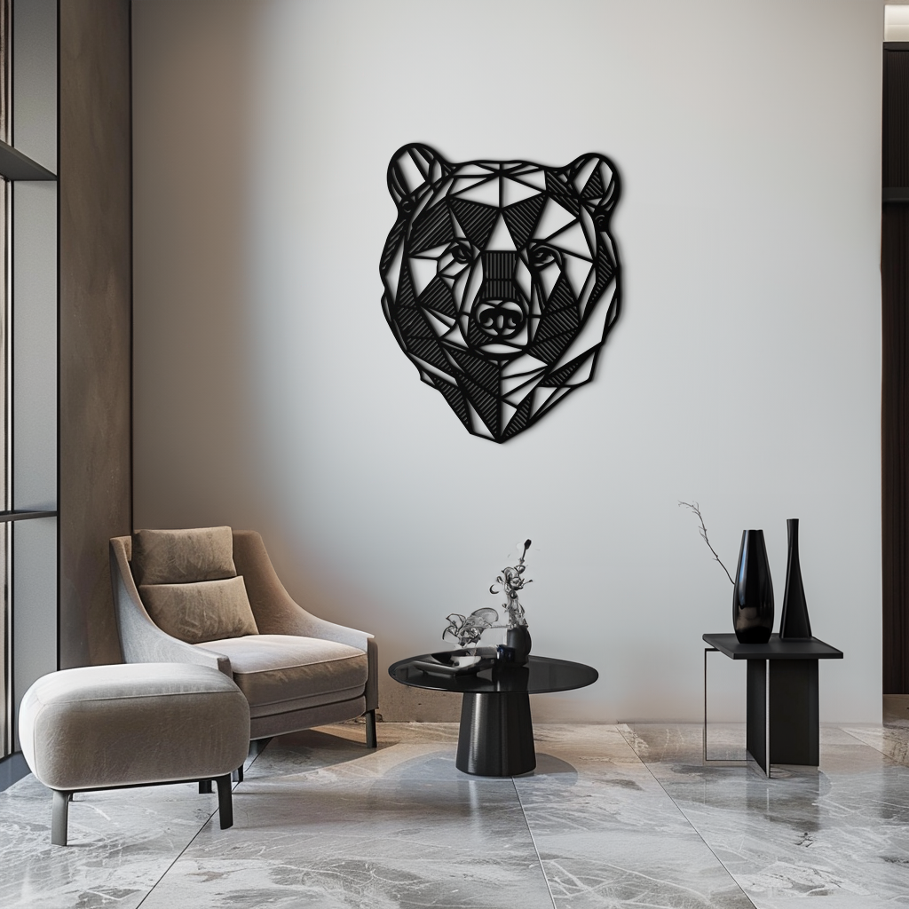 Bear Metal Wall Art - Wild Animal Steel Silhouette for Nature-Inspired Decor- KAF475 - Tampa Home & Garden Store