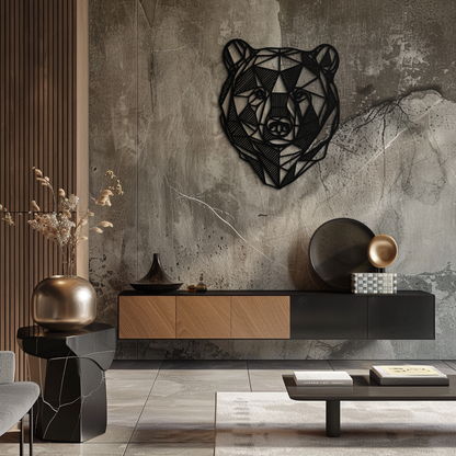 Bear Metal Wall Art - Wild Animal Steel Silhouette for Nature-Inspired Decor- KAF475 - Tampa Home & Garden Store