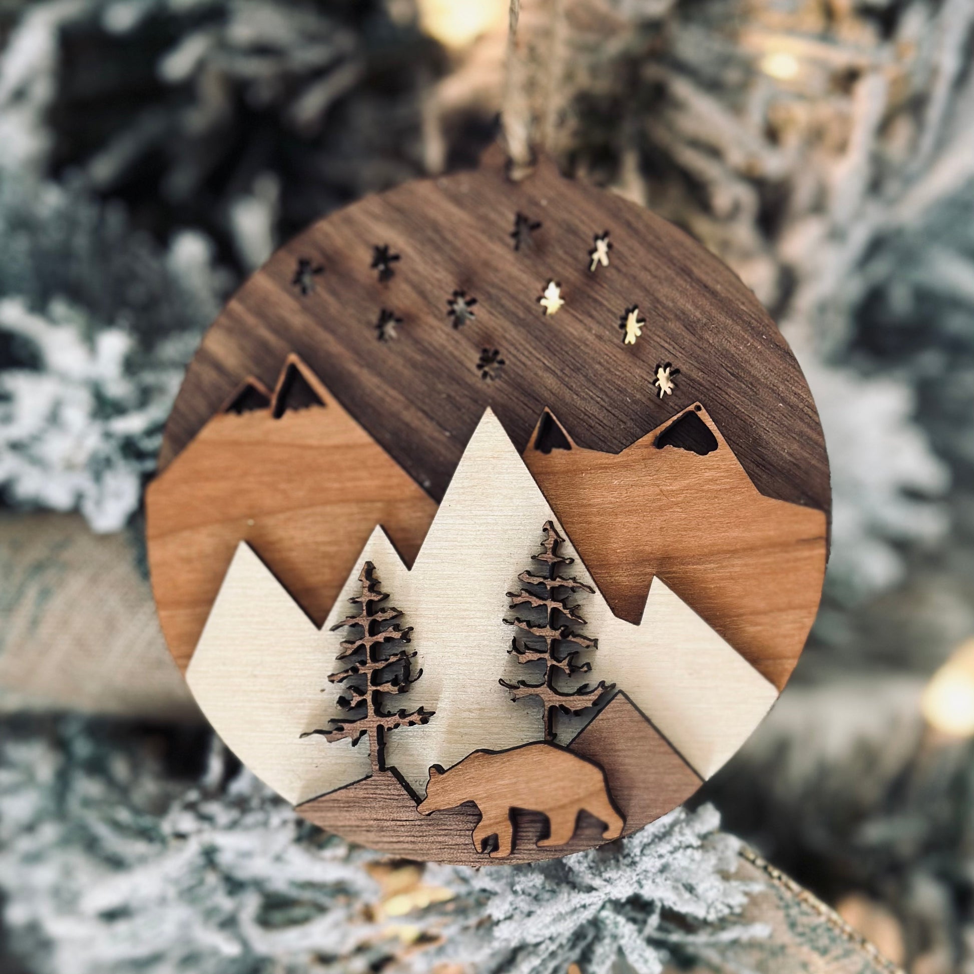 Bear Mountain - Layered 3-D Wooden Ornament Collection by Acorn & Fox - Tampa Home & Garden Store