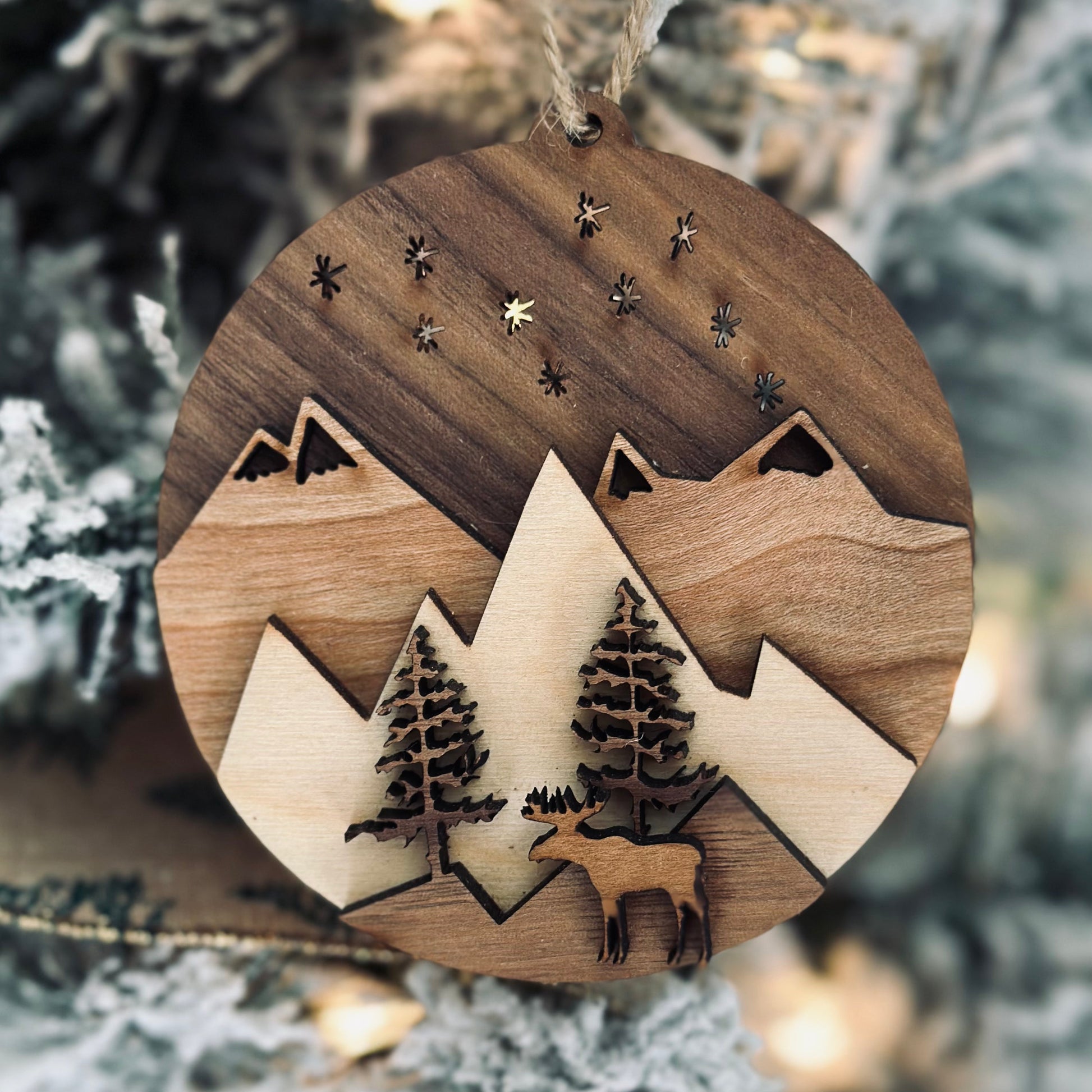 Bear Mountain - Layered 3-D Wooden Ornament Collection by Acorn & Fox - Tampa Home & Garden Store