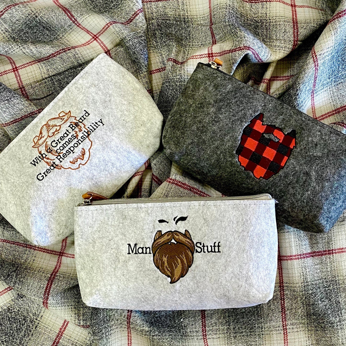 Beard Collection Embroidered Man Bags for Grooming Kit - Tampa Home & Garden Store