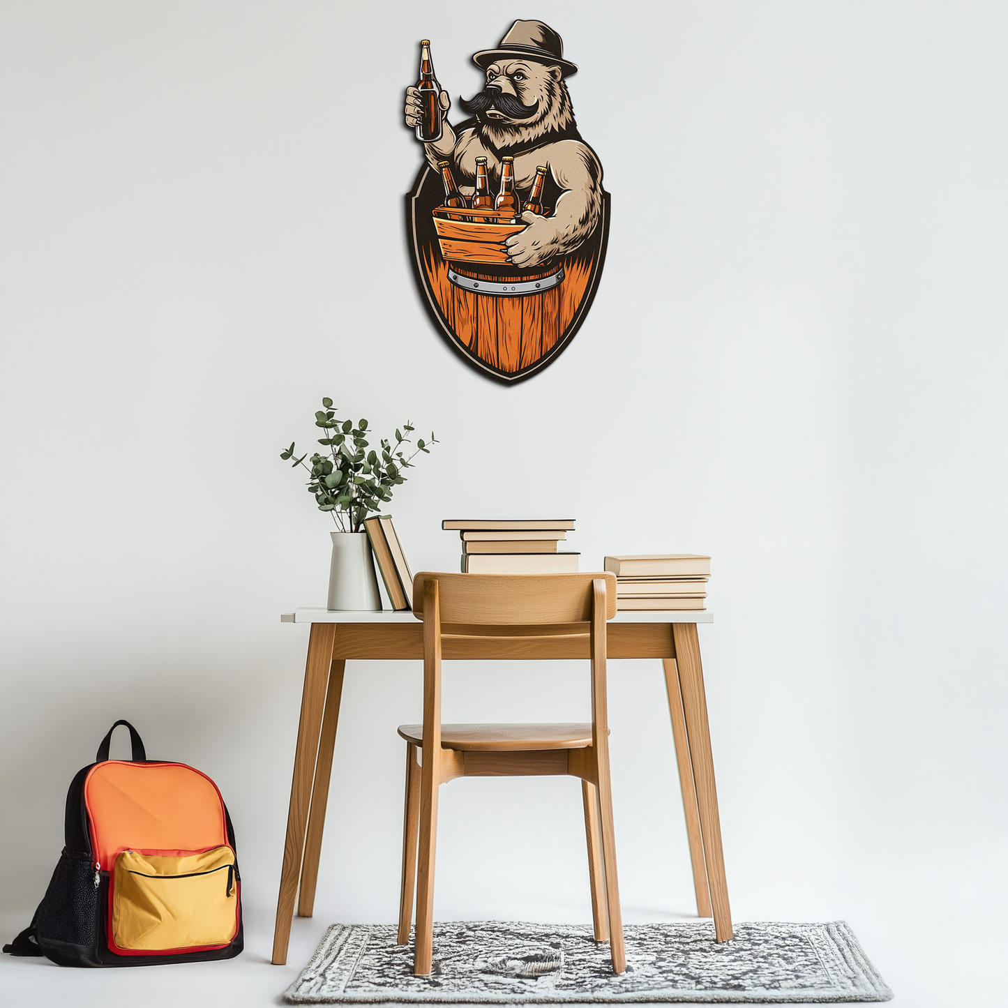Bearded Beer Bear Metal Wall Art – Funny Bar UV Decor-KAFUVM006 - Tampa Home & Garden Store