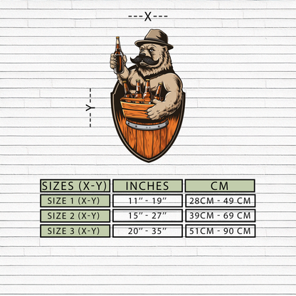 Bearded Beer Bear Metal Wall Art – Funny Bar UV Decor-KAFUVM006 - Tampa Home & Garden Store
