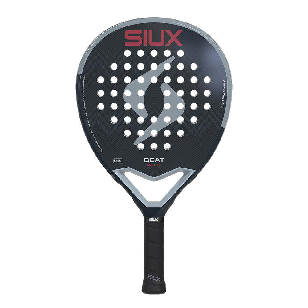 Beat Control 2026 padel racket by Siux USA, dark carbon finish, perforations, ergonomic grip on Tampa Home & Garden Store
